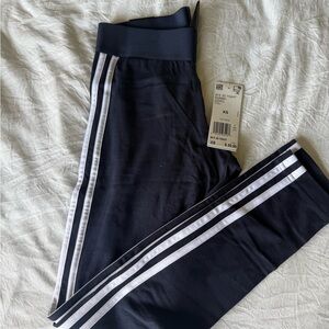 adidas Women's Navy Blue Tights with Triple White Stripes